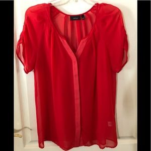 Cute sheer red summer top